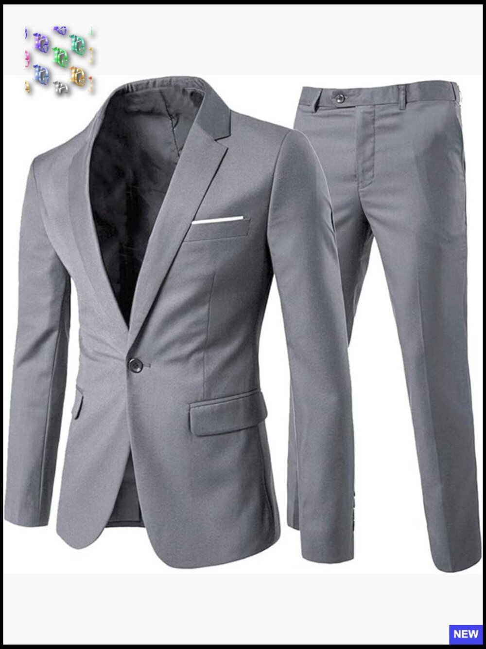 Slim Fit Two-Piece Suit Set Classic Elegant Formal Blazer Pants